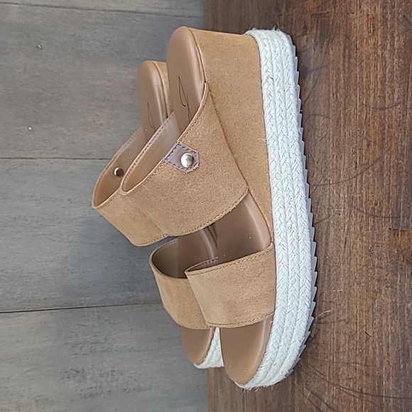 EUC Joie Sandals Women's sz 9 Two Band Suede Espadrille Wedge Slip On Sandal - Picture 2 of 13